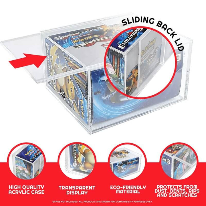 Transparent Acrylic Protector With Sliding Lid - Evoretro - For Booster Boxes