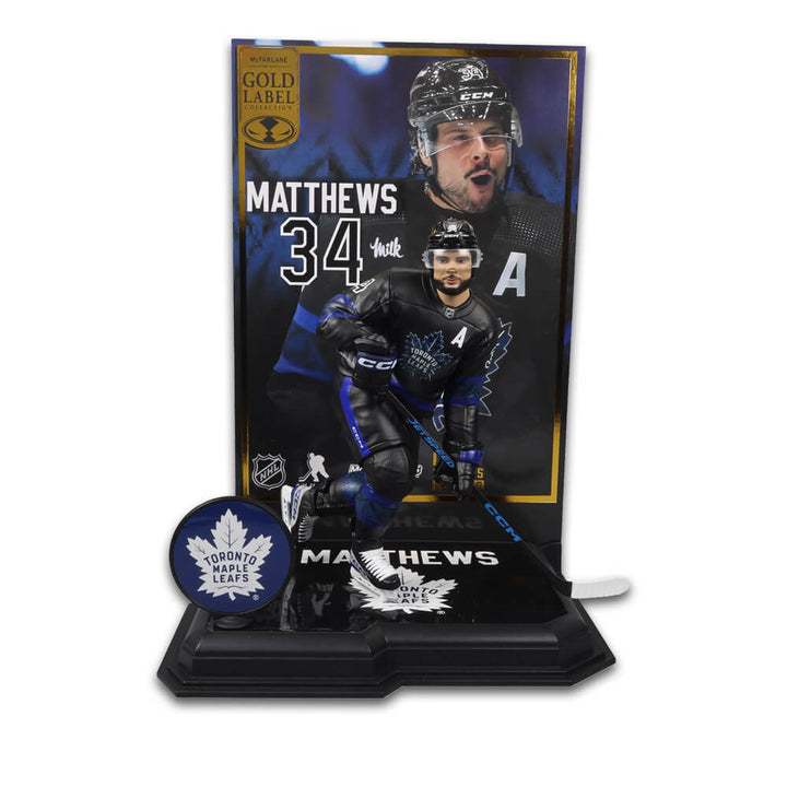 Figurine de 7 po de la LNH Auston Matthews (Toronto Maple Leafs) Gold Label