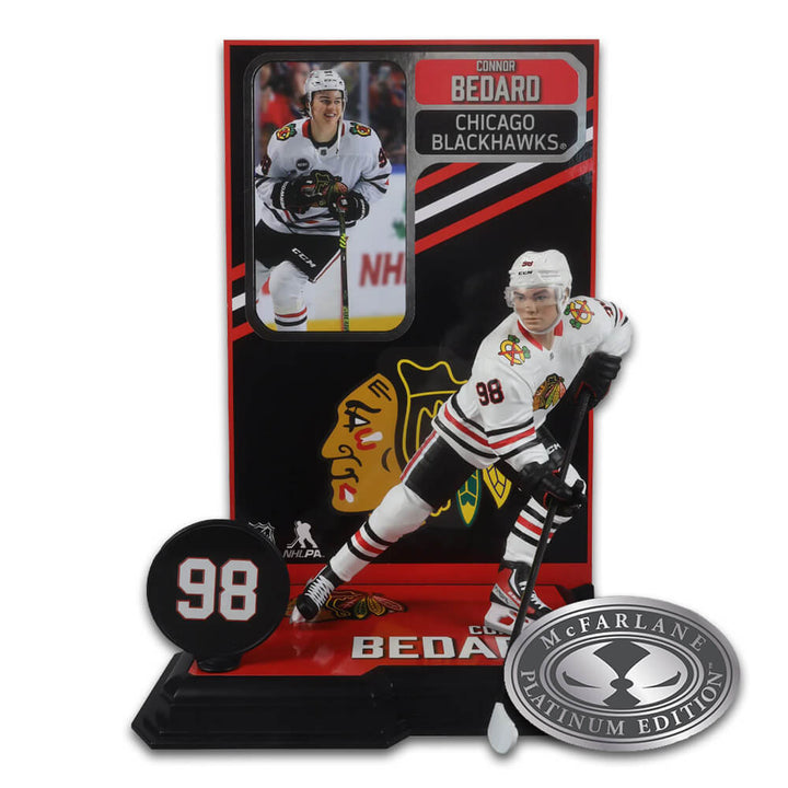 Figurine de 7 po de la LNH - Connor Bedard (Chicago Blackhawks) Platinum Edition