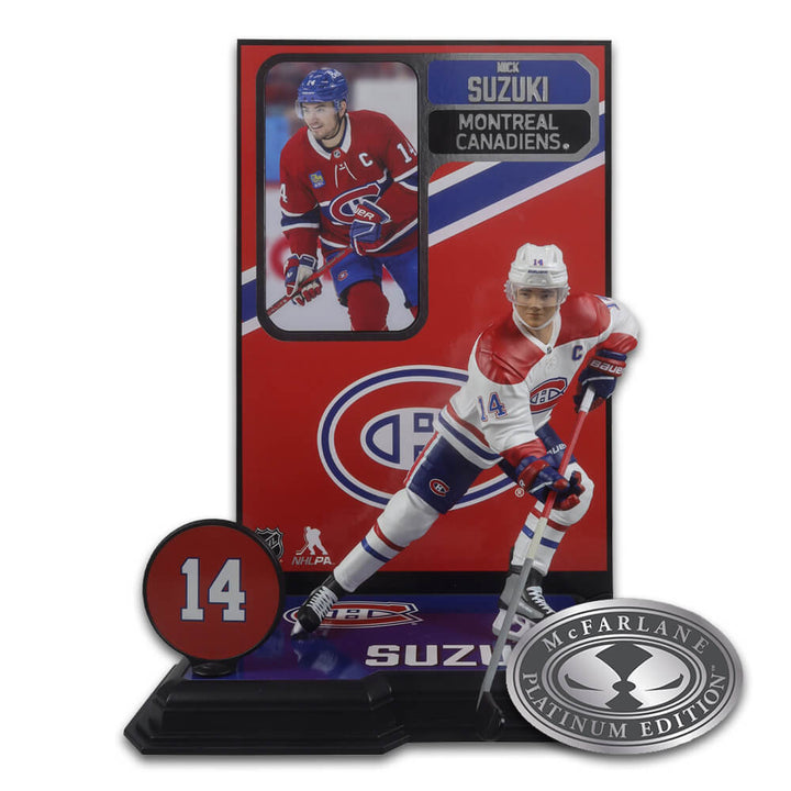 Figurine de 7 po de la LNH - Nick Suzuki (Montréal Canadiens) Platinum Edition