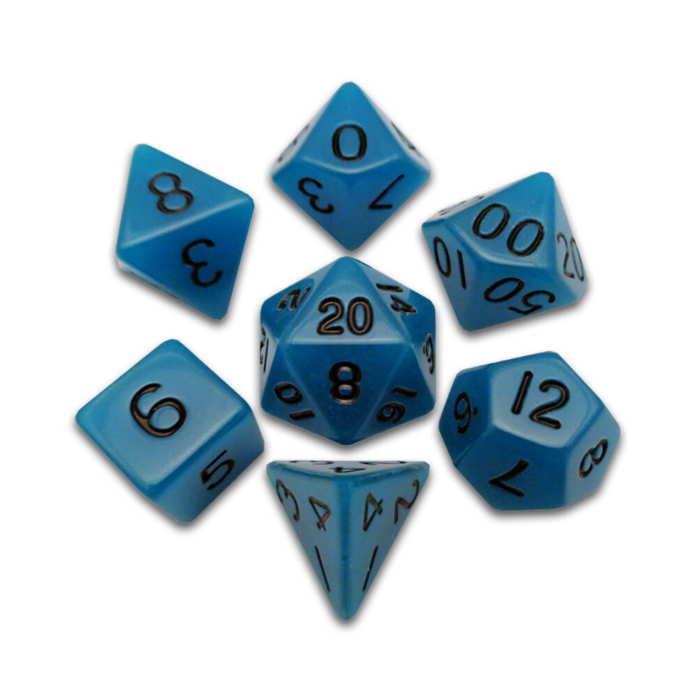 Jeu de 7 dés en acrylique 16mm