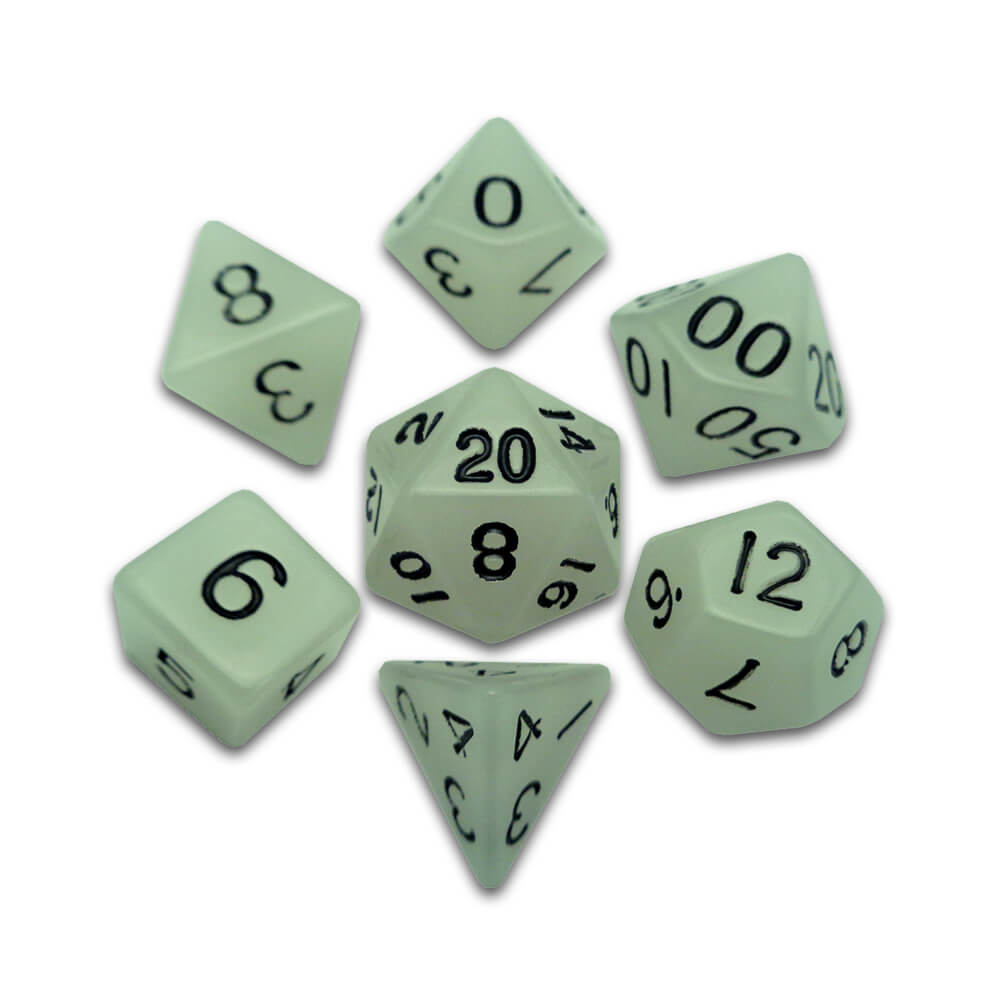Jeu de 7 dés en acrylique 16mm
