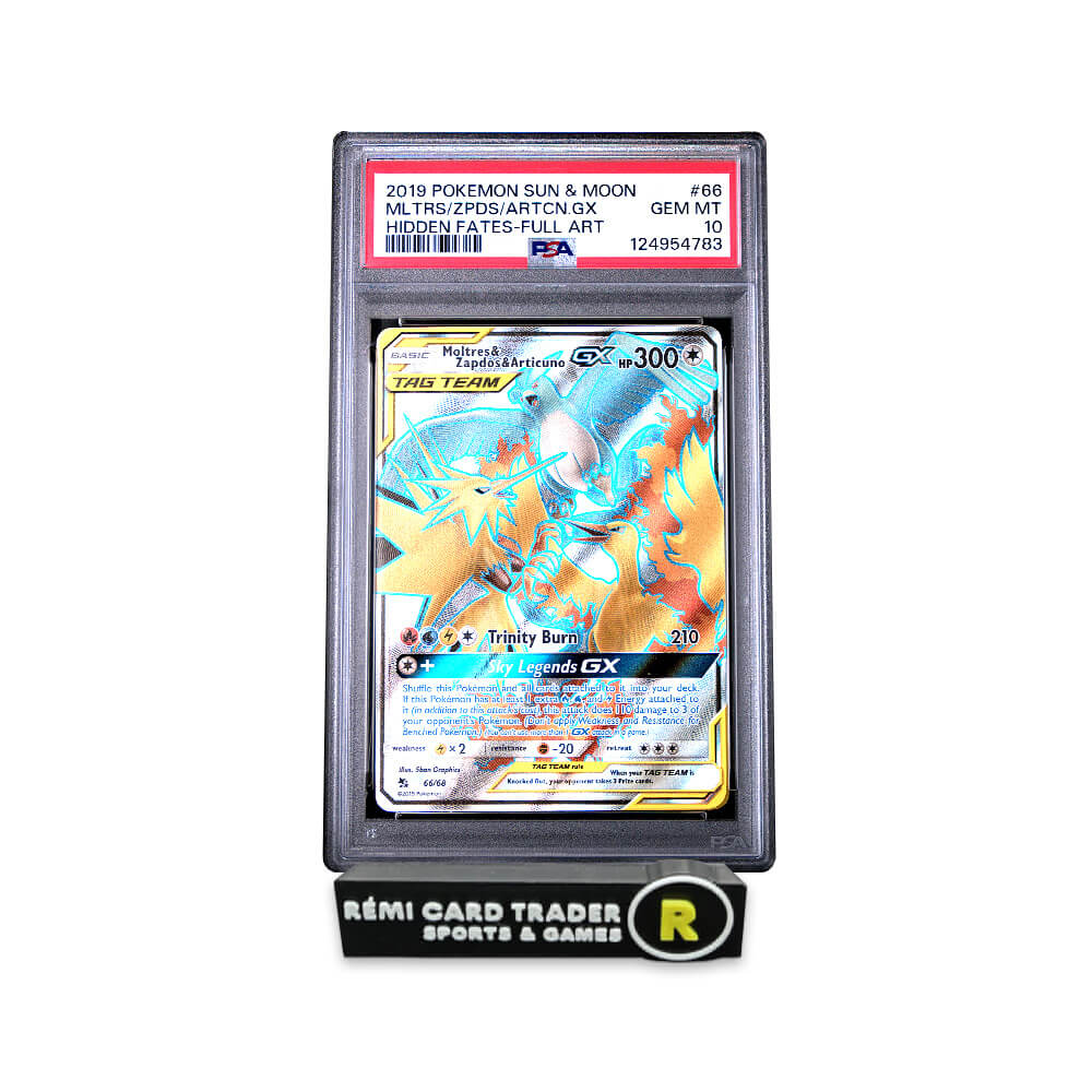 POKÉMON 2019 MOLTRES & ZAPDOS & ARTICUNO (HIDDEN FATES) #66 PSA GEM MT 10