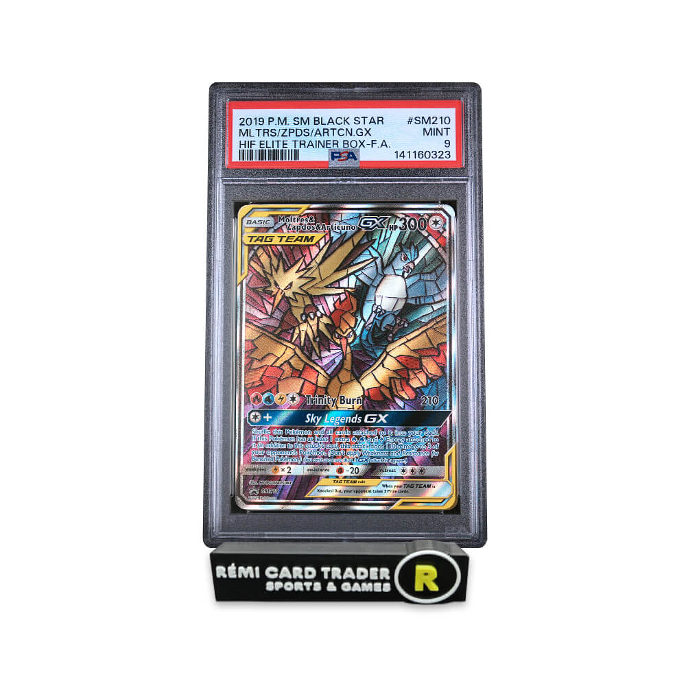 POKÉMON 2019 MOLTRES & ZAPDOS & ARTICUNO GX (BLACK STAR PROMO) #SM210 PSA MINT 9
