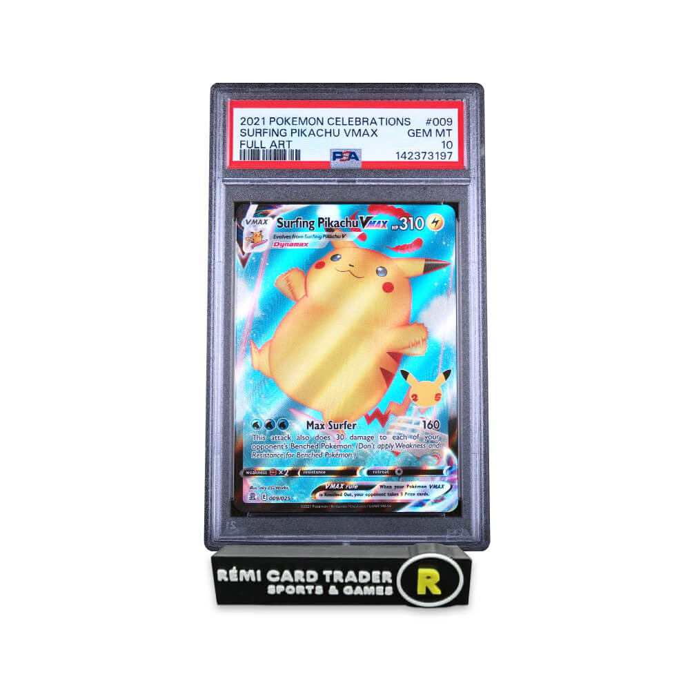 POKÉMON 2021 SURFING PIKACHU VMAX (CELEBRATIONS) #009 PSA GEM MT 10