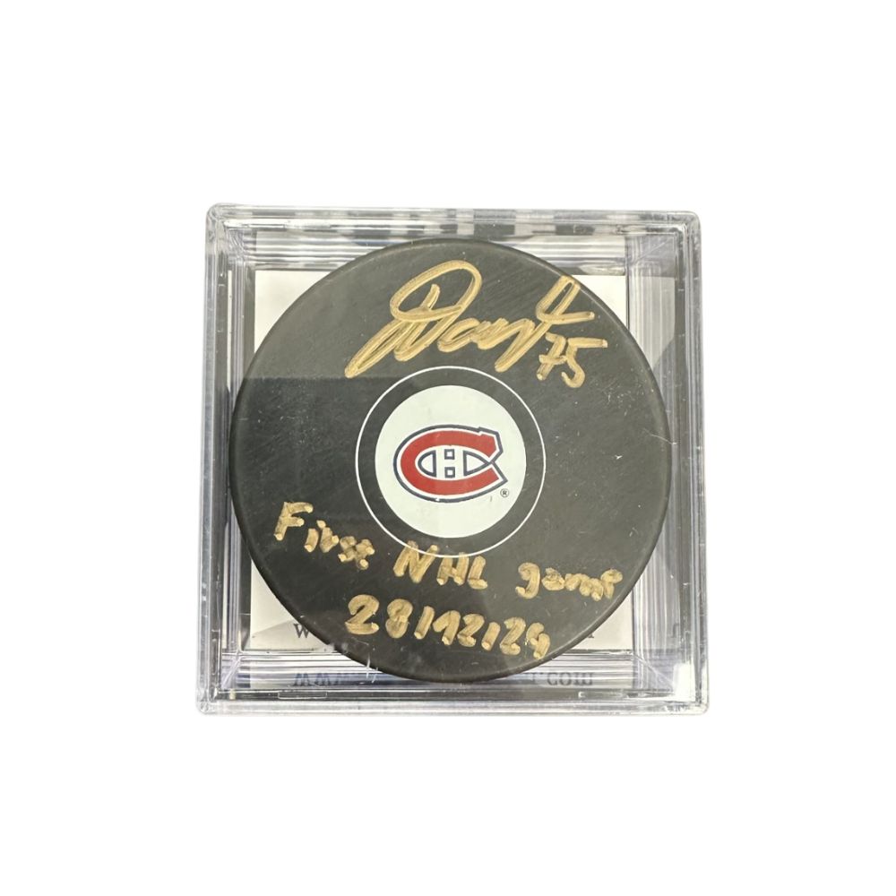 Rondelle Autographiée Du Canadiens De Montréal - Jakub Dobes (Or)