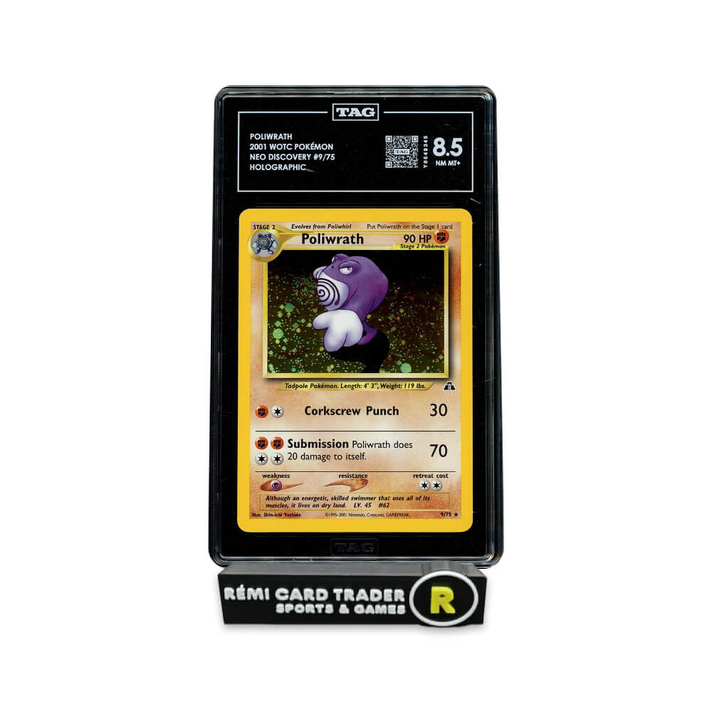 POKÉMON 2001 POLIWRATH (NEO DISCOVERY) #9 TAG NM MT+ 8.5