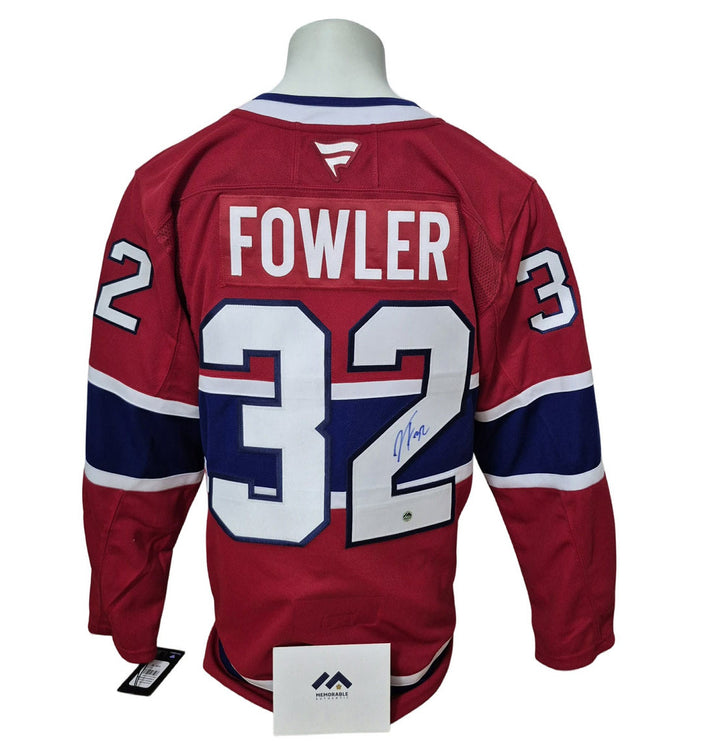 Chandail officiel Fanatics Premium signé - Jacob Fowler domicile Memorable coa