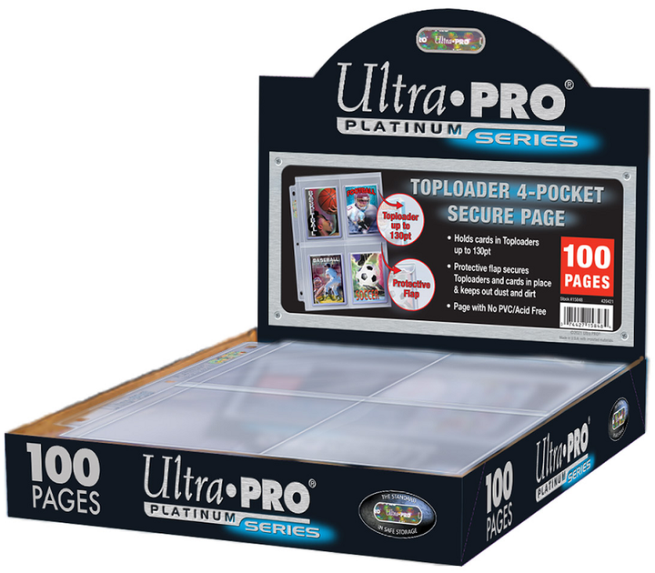 Ultra Pro Platinum Page Hologram 4 Pochettes Pour Toploader
