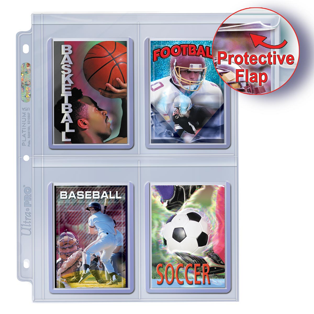 Ultra Pro Platinum Page Hologram 4 Pochettes Pour Toploader
