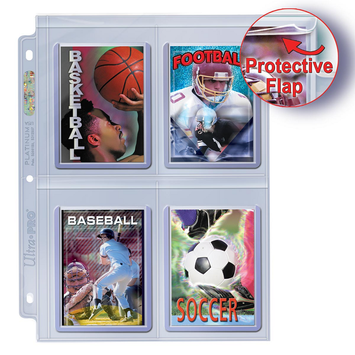 Ultra Pro Platinum Page Hologram 4 Pochettes Pour Toploader
