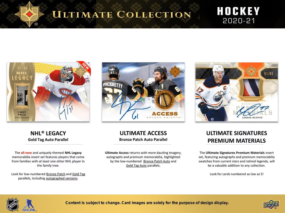 2020-21 Upper Deck Ultimate Collection Hockey Hobby Box